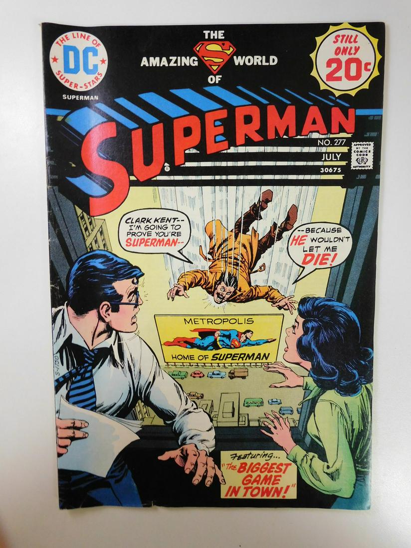 Superman #277: No Reserve! Superman #277. FN- Shipping: Individual Comics: Flat-rate of $9.99 (1-8 comics) or $19.99 (9+ comics) to anywhere within the contiguous U.S. International: Foreign shipping rates are deter