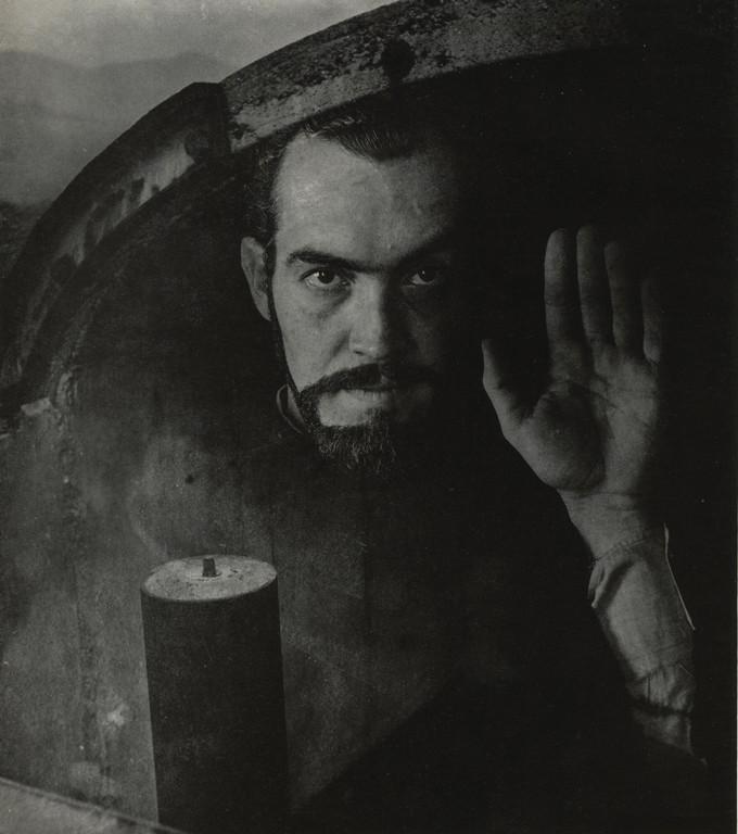 IMOGEN CUNNINGHAM - Warning, 1970: Artist: IMOGEN CUNNINGHAM Title: Warning, 1970 Medium: Photo Litho, 1970, England Dimensions: 7.35x8.3" Description: Heat Wax Mounted on 11x14" Conservation Board Artist Bio: Imogen Cunningham (1883-1