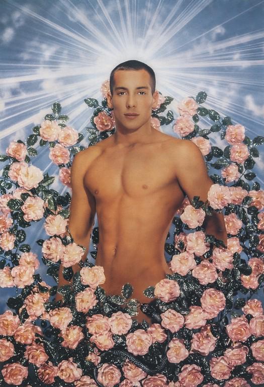 PIERRE & GILLES - The Tempation of Adam, 1996: Artist: PIERRE & GILLES Title: The Tempation of Adam, 1996 Medium: Photo Litho, 2000, Singapore Dimensions: 7.15x10.45" Description: Heat Wax Mounted on 11x14" Conservation Board Artist Bio: Pierre Co