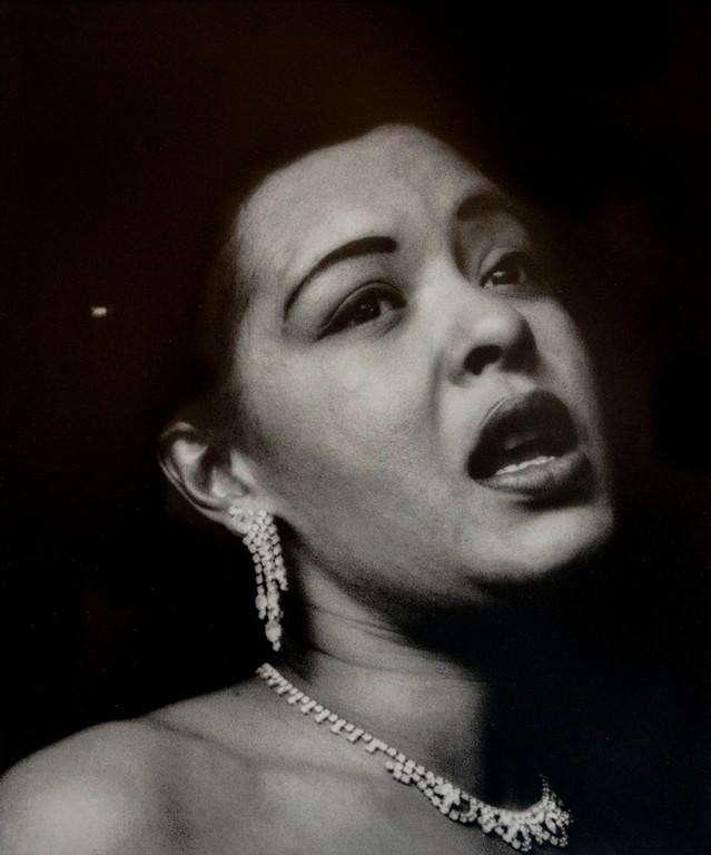 BOB WILLOUGHBY - Billie Holiday Performs, Tiffany Club: Artist: BOB WILLOUGHBY Title: Billie Holiday Performs, Tiffany Club, LA, 1951 Medium: Photo Litho, 2006, China Dimensions: 9.6x11.45" Description: Heat Wax Mounted on 12x16" Conservation Board Artist