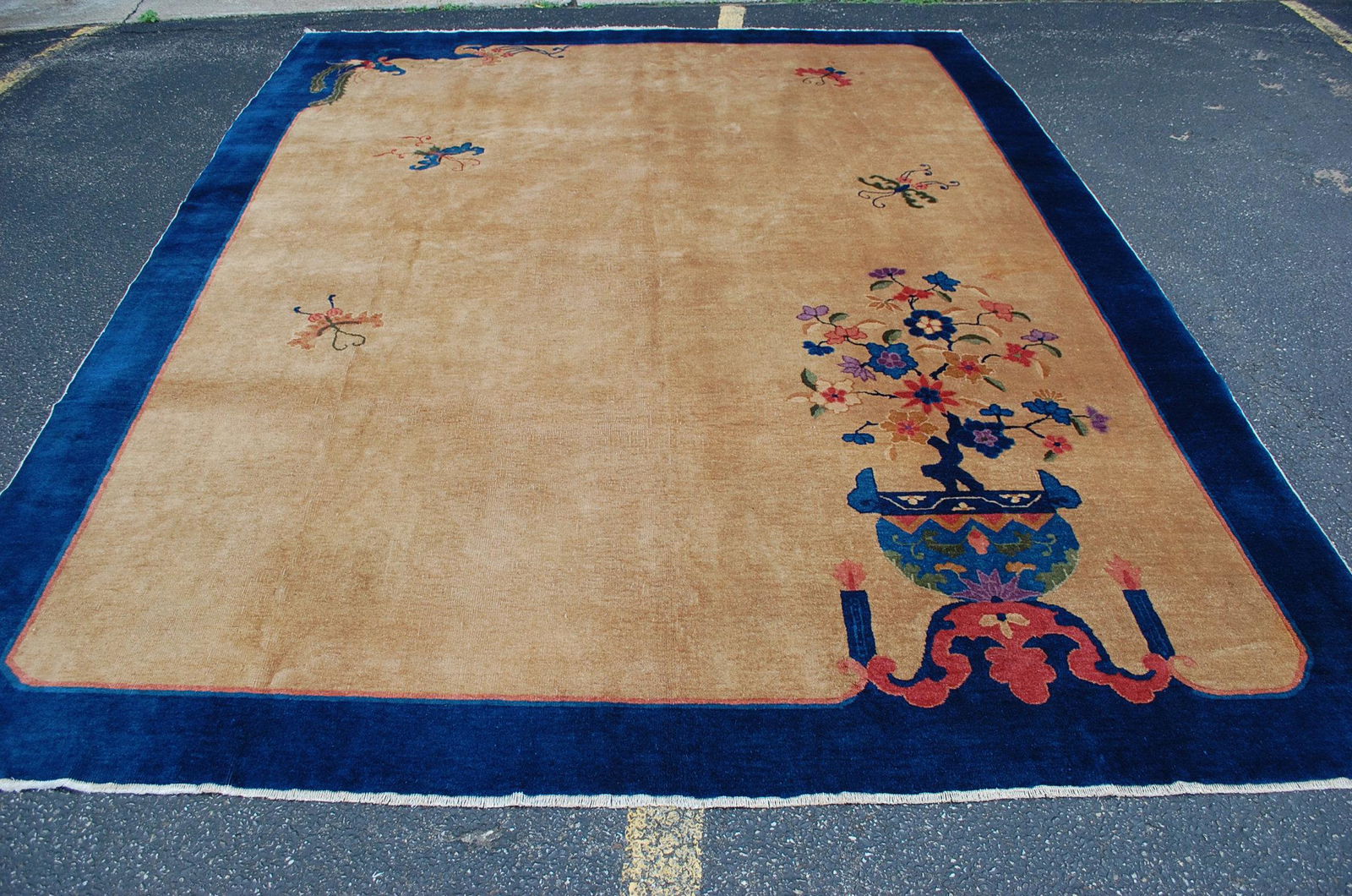 Ci 1910s ANTIQUE ART DECO CHINESE NICHOLS RUG 9x11.6 (1 of 10)