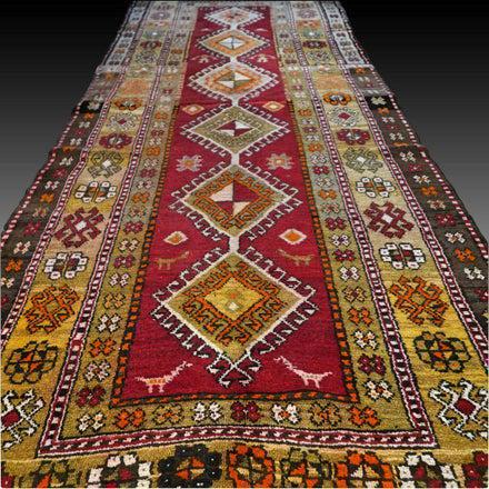 Antique Kazak runner - dated 1908 - 9.8 x 3.9 (1 of 10)