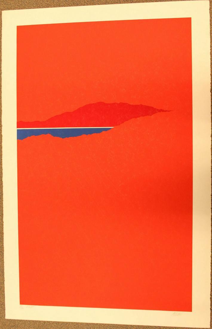 Original singed Richard Kozlow serigraph: Title: Original singed Richard Kozlow serigraph Date/Period: 1980's Material: Serigraph Dimension: 26" x 40" Description: Original signed serigraph by Richard Kozlow (1926-2008) "Eilat" edition number