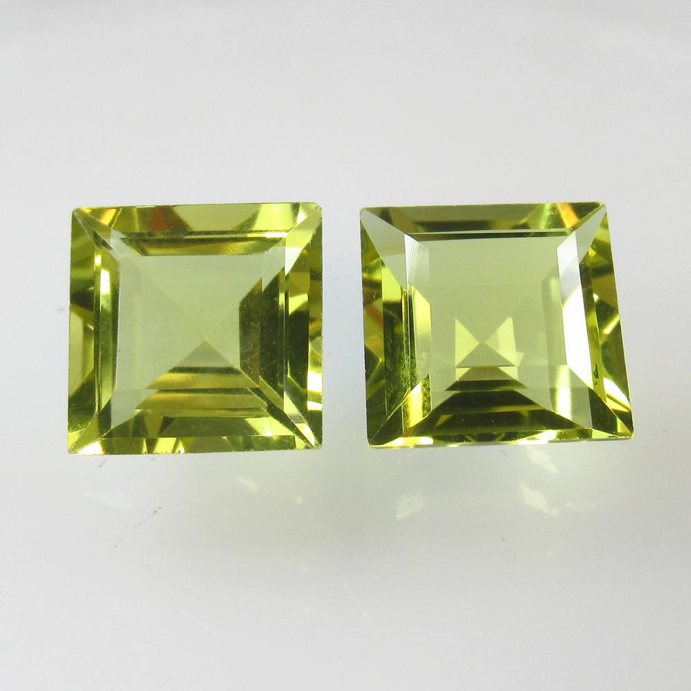 8.72 Ct Natural Lemon Quartz Square Pair: Title: 8.72 Ct Natural Lemon Quartz Square Pair Stone Clarity: VVS Gemstones: Natural Lemon Quartz Carat Weights: 8.72 Size/Dimensions: 10.10 x 10.00 x 6.30 mm / 2 PC's Additional Information: Good Lu