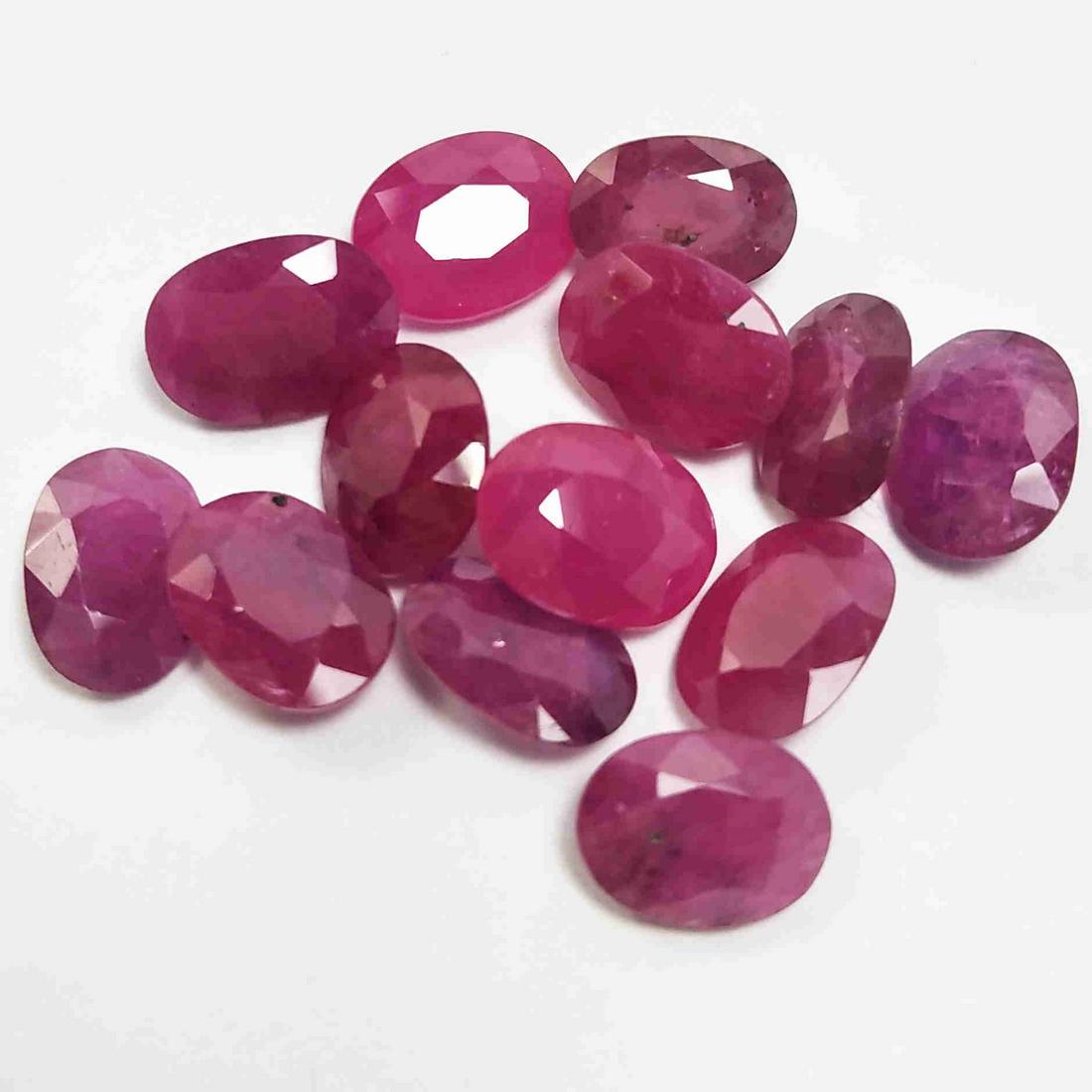 12.35 CTS 13 PCS NATURAL AFRICAN RUBY HEATED OVAL SHAPE (1 of 4)