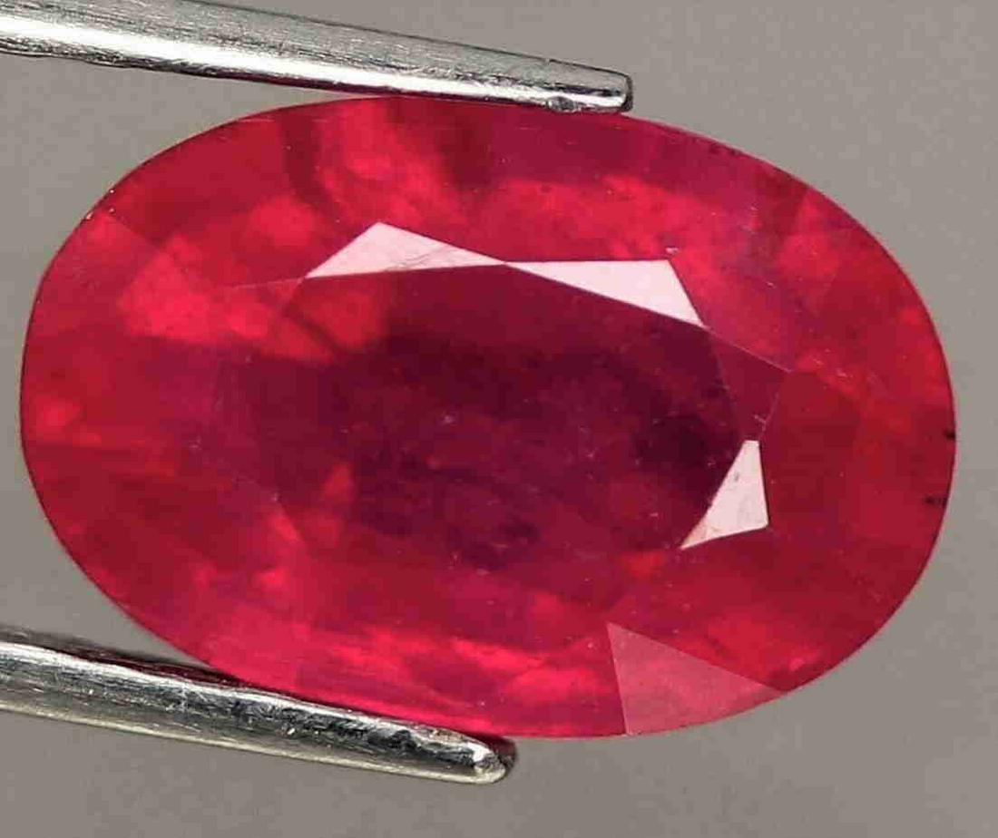 3 cts Natural Oval Red Ruby Untreated (1 of 3)