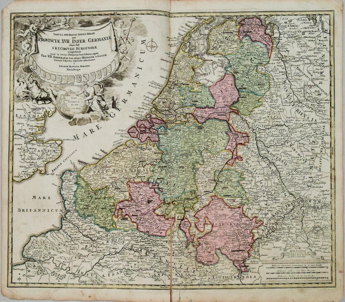 1720 c. Homann Map of Benelux -- Tabula Generalis (1 of 1)