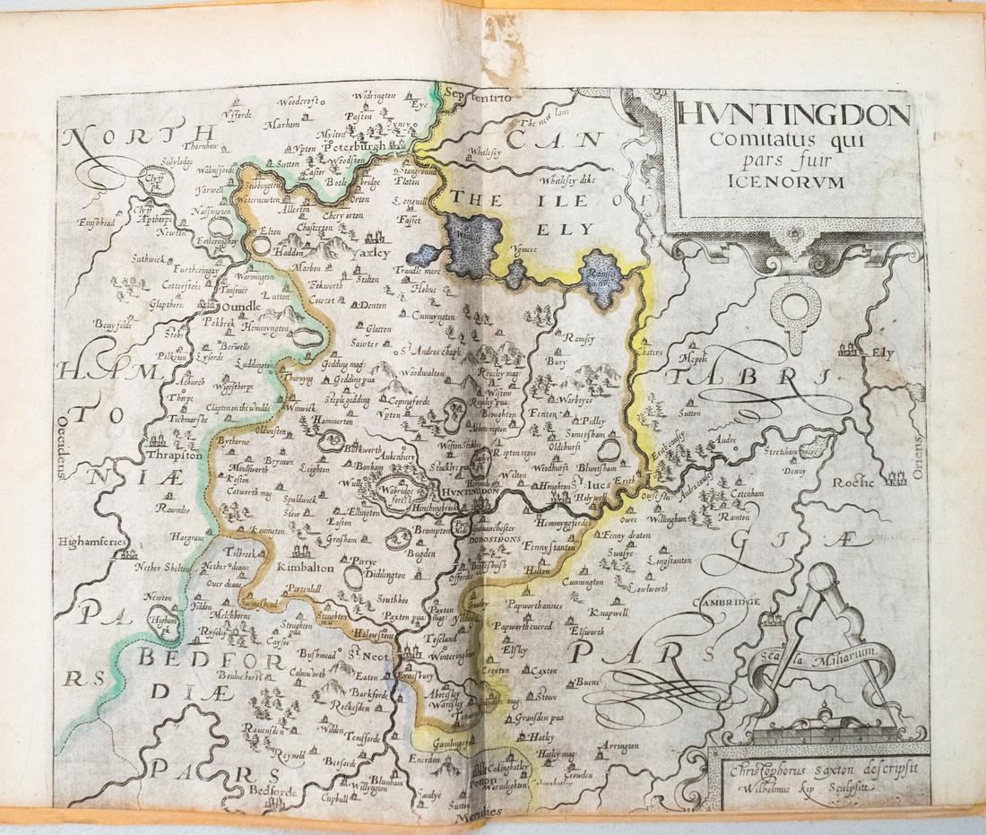1610 Saxton/Camden Map of Hundigtonshire UK -- (1 of 1)