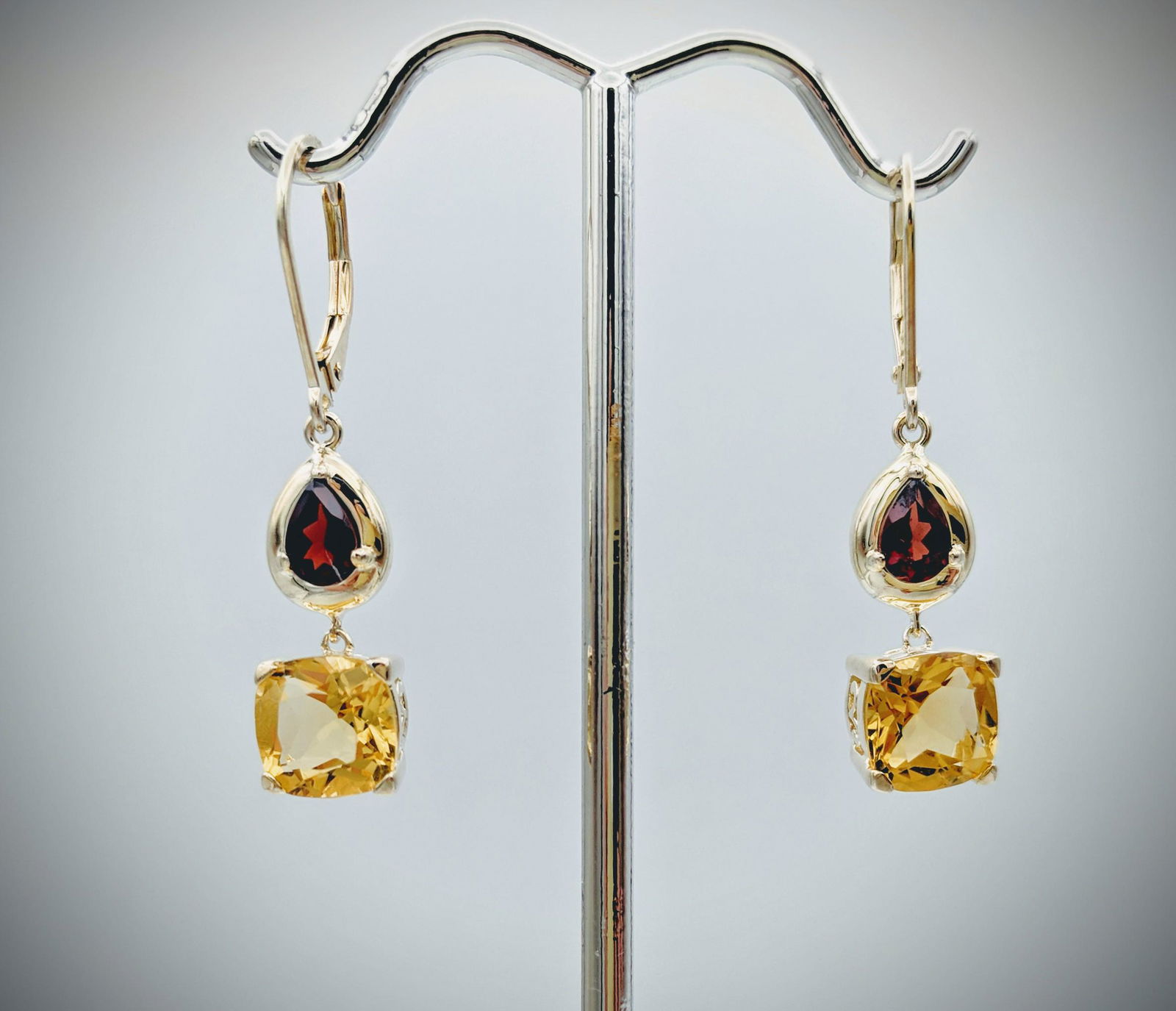 Citrine & Red Garnet Earrings (1 of 3)