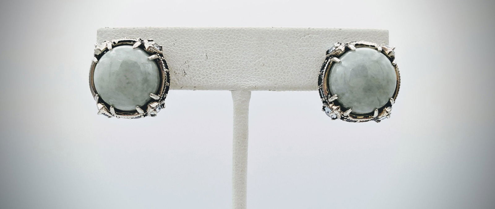 Sterling Silver Blue Topaz & Jade Earrings (1 of 3)
