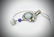 Sterling Silver Necklace & Koi Fish Pendant w Jade, - 2