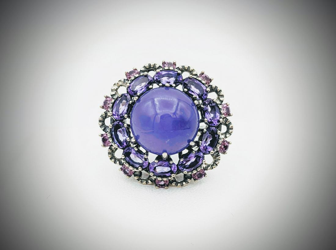 Violet Jade, Pink & Purple Amethyst Ring Sz 7 (1 of 4)