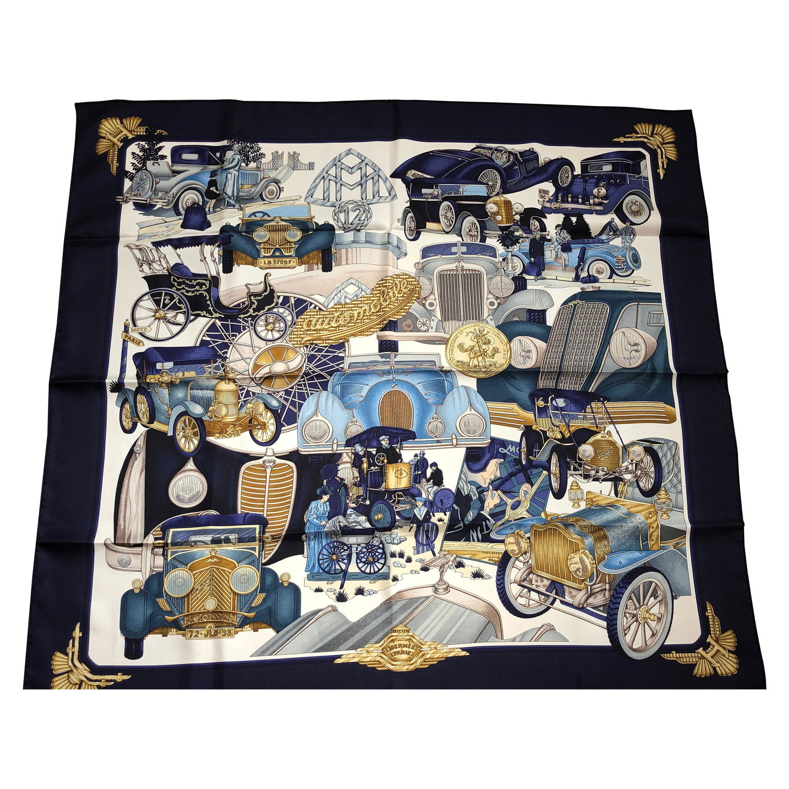 1996 Hermes "Automobile" Twill Silk Scarf by Joachim (1 of 10)