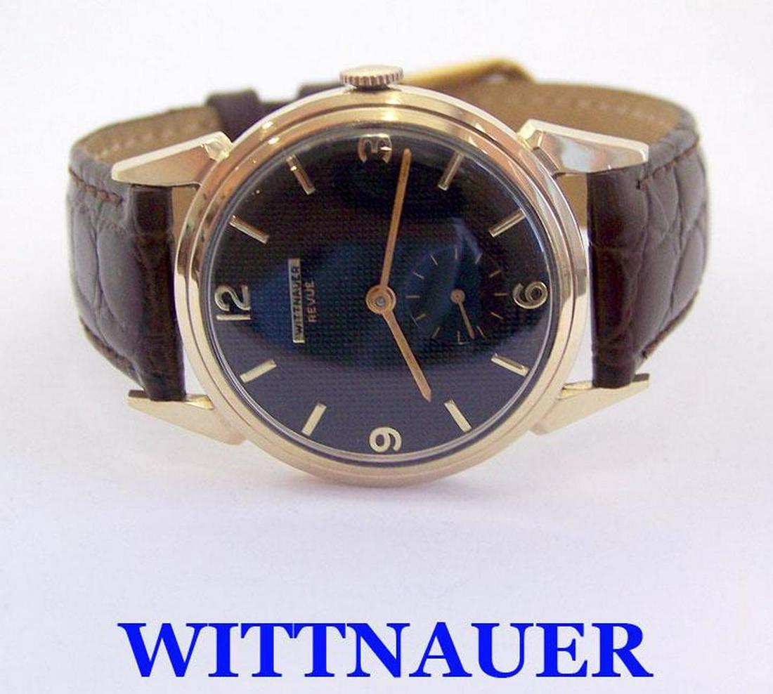 Vintage 14k WITTNAUER REVUE Mens Winding Watch 1960s: Description Vintage 14k WITTNAUER REVUE Mens Winding Watch 1960s Cal.76* SERVICED in Excellent condition! This Men’s Wittnauer watch is Swiss made Great present for vintage watch collectors & enthus