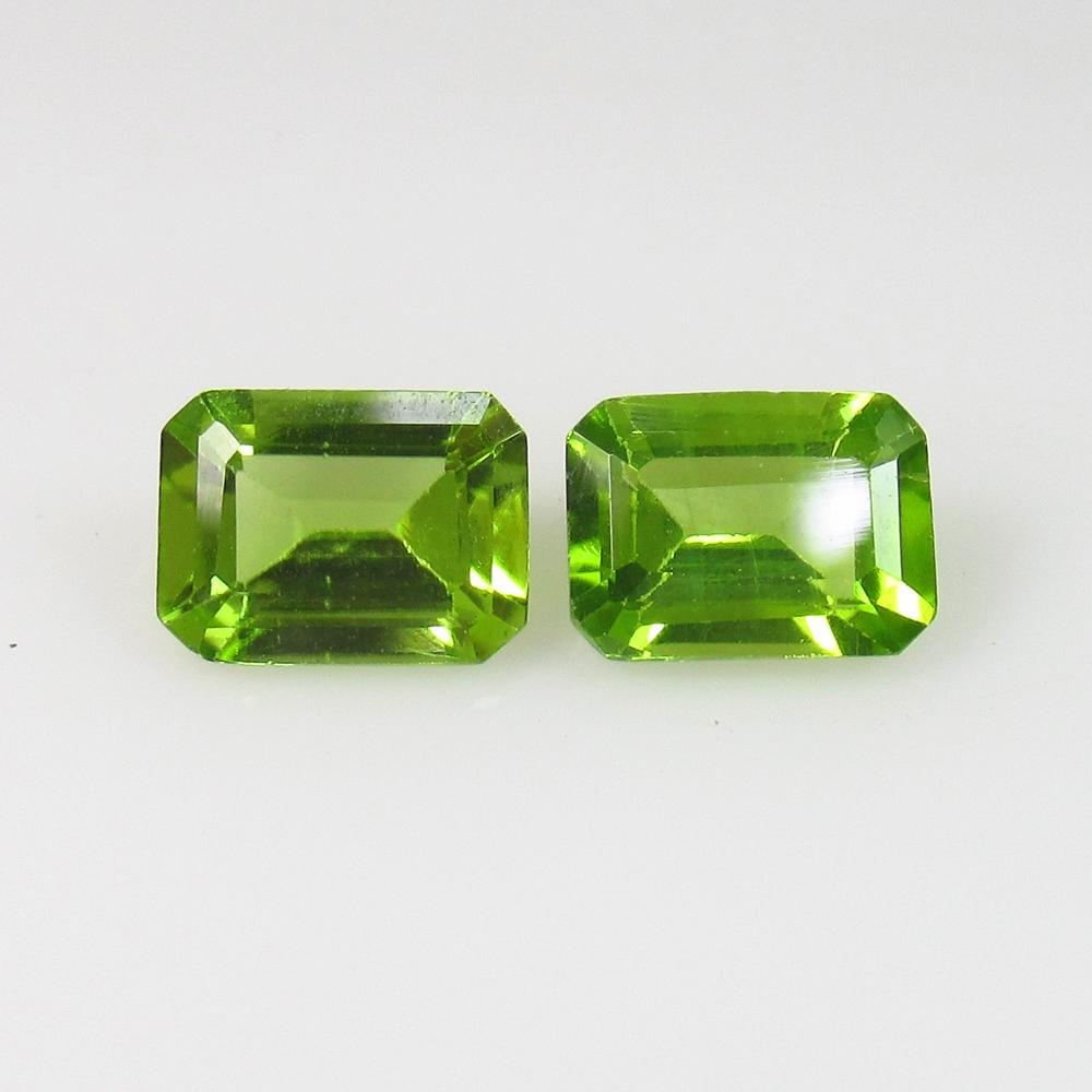 3.13 Ct Natural Pakistan Peridot Octagon Pair (1 of 2)
