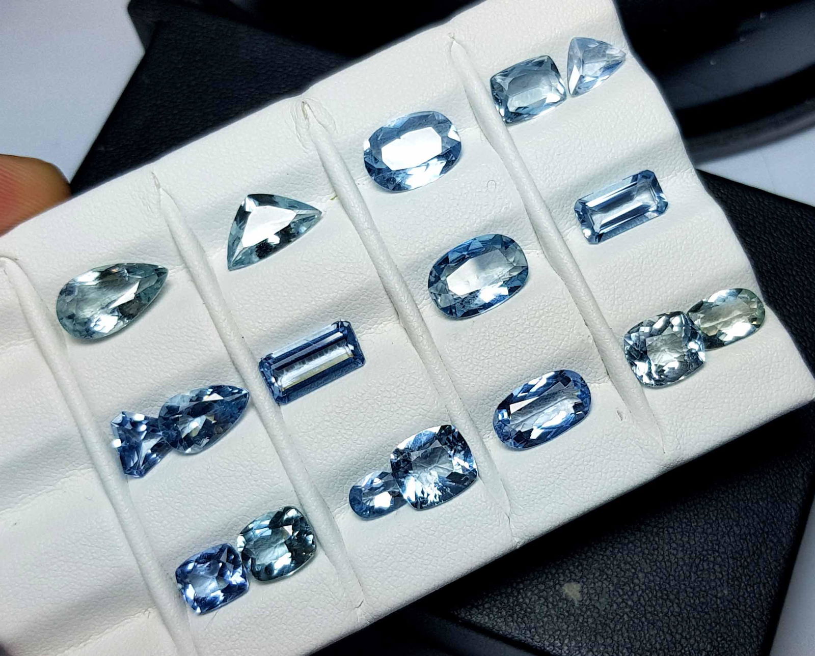 Natural Aquamarine Loose Gemstones Lot Deep Blue Color (1 of 10)