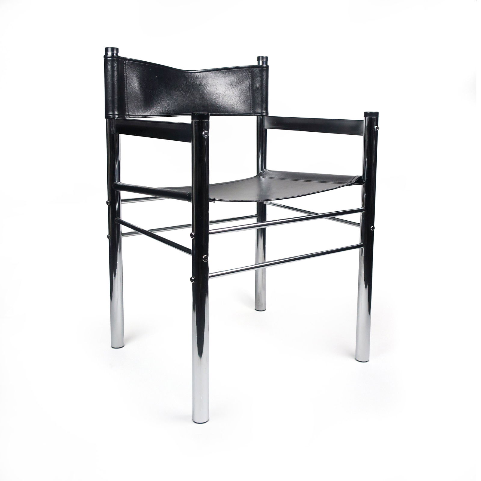 Mid-Century Modern Chrome and Vinyl Arm Chair (1 of 7)