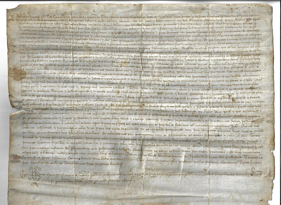 1396 Medieval Vellum Legal Manuscript Spain (1 of 2)