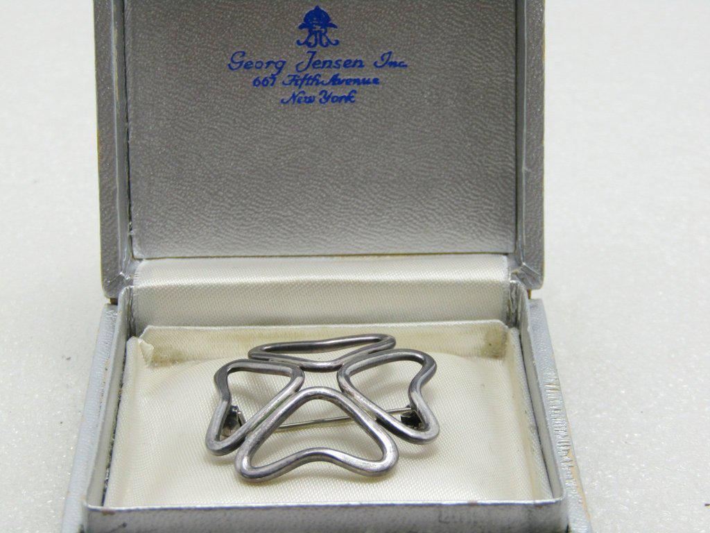 Vintage Bent Knudsen Sterling Heart Brooch, 4 Hearts, (1 of 6)