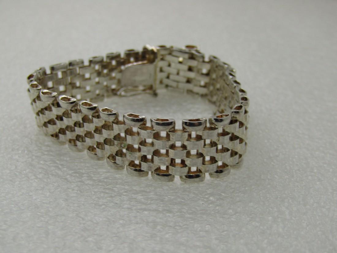 Vintage Sterling Silver Woven Mesh Bracelet, Milor, (1 of 7)