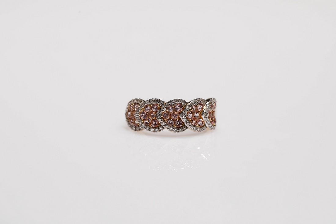 14 Karat White Gold 0.33 Ct Diamond 0.50 Ct Pink (1 of 2)