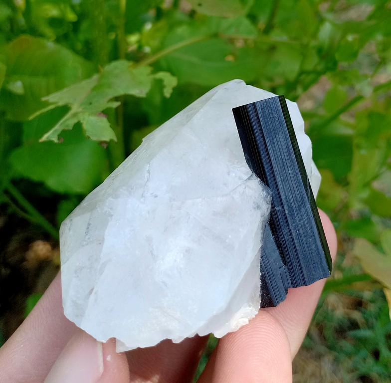 92 Gram Natural Tourmaline With Quartz Specimen: Title: 92 Gram Natural Tourmaline With Quartz Specimen Treatment: Natural Weight: 92 Gram Size/Dimensions: 60x36x32 mm Origin: Pakistan Reserve: $25.00 Shipping: Domestic: Flat-rate of $15.00 to anyw