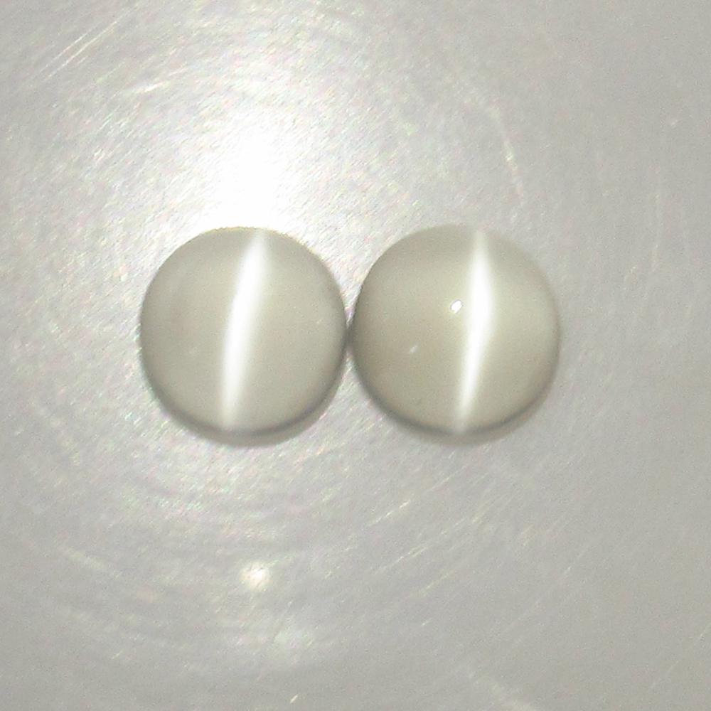 4.22 Ct Natural  Sharp Line Moonstone Round Pair (1 of 2)