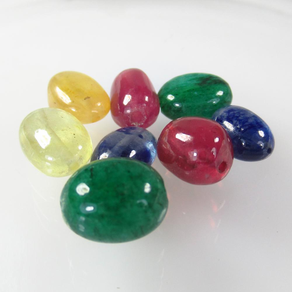 31.11 Ct Natural 8 Ruby Emerald Sapphire Beads (1 of 2)