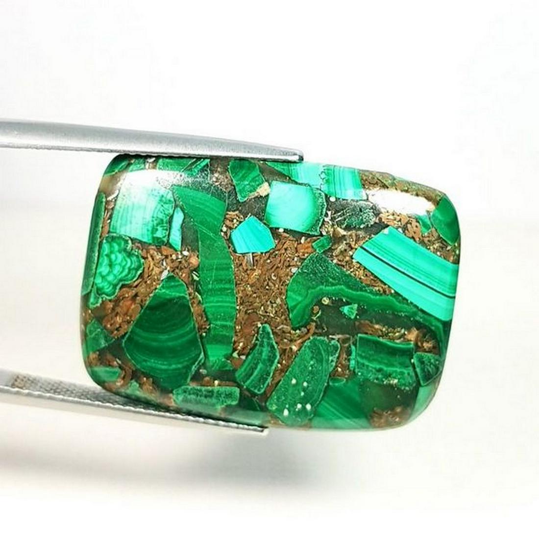 35.44 ct Natural Copper Malachite: No Reserve! Title: 35.44 ct Natural Copper Malachite Color/Clarity: Opaque Carat Weight: 35.44 Size/Dimensions: 29.90 x 21.90 x 4.40 Additional Information: Rectangular - USA/Egypt Shipping: Domestic