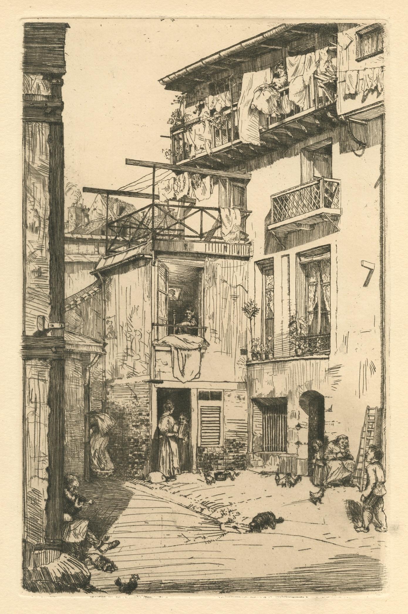 Donald Shaw MacLaughlan original etching "Cour de (1 of 1)