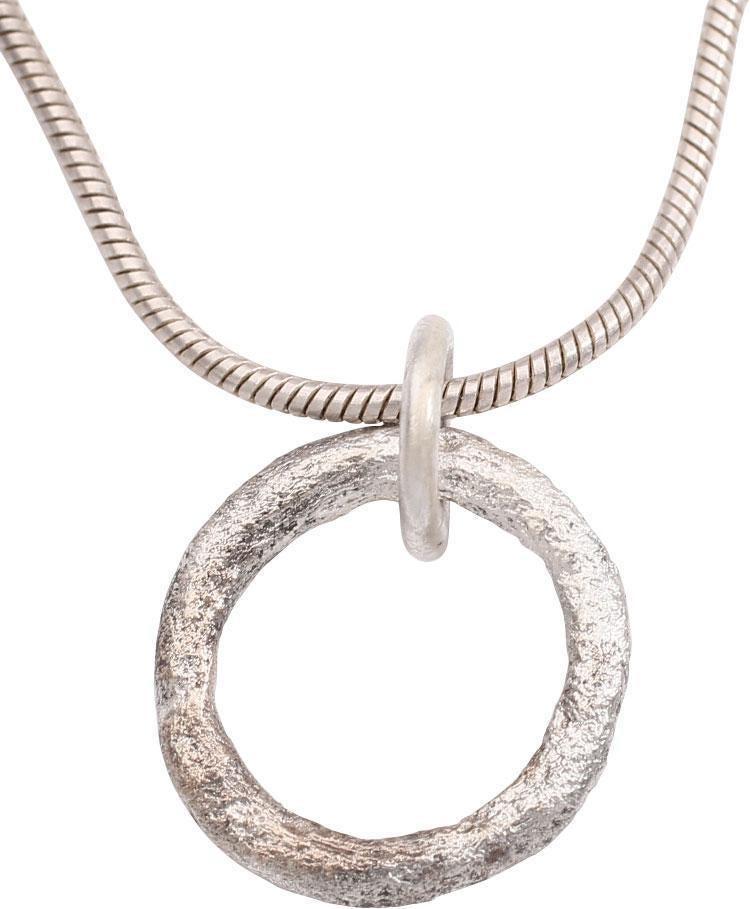 ANCIENT CELTIC PROSPERITY RING NECKLACE C.400-100 BC: Before the Roman invasion of the British Isles, rings of bronze, silver, and gold were used as a means of exchange, particularly in Ireland. Most exchanges of goods and property were conducted by bart