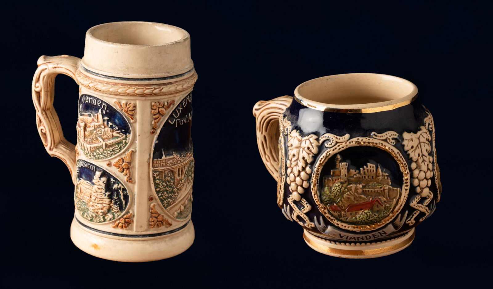 Set of 2 beautiful vintage beer mugs depicting cities (1 of 15)