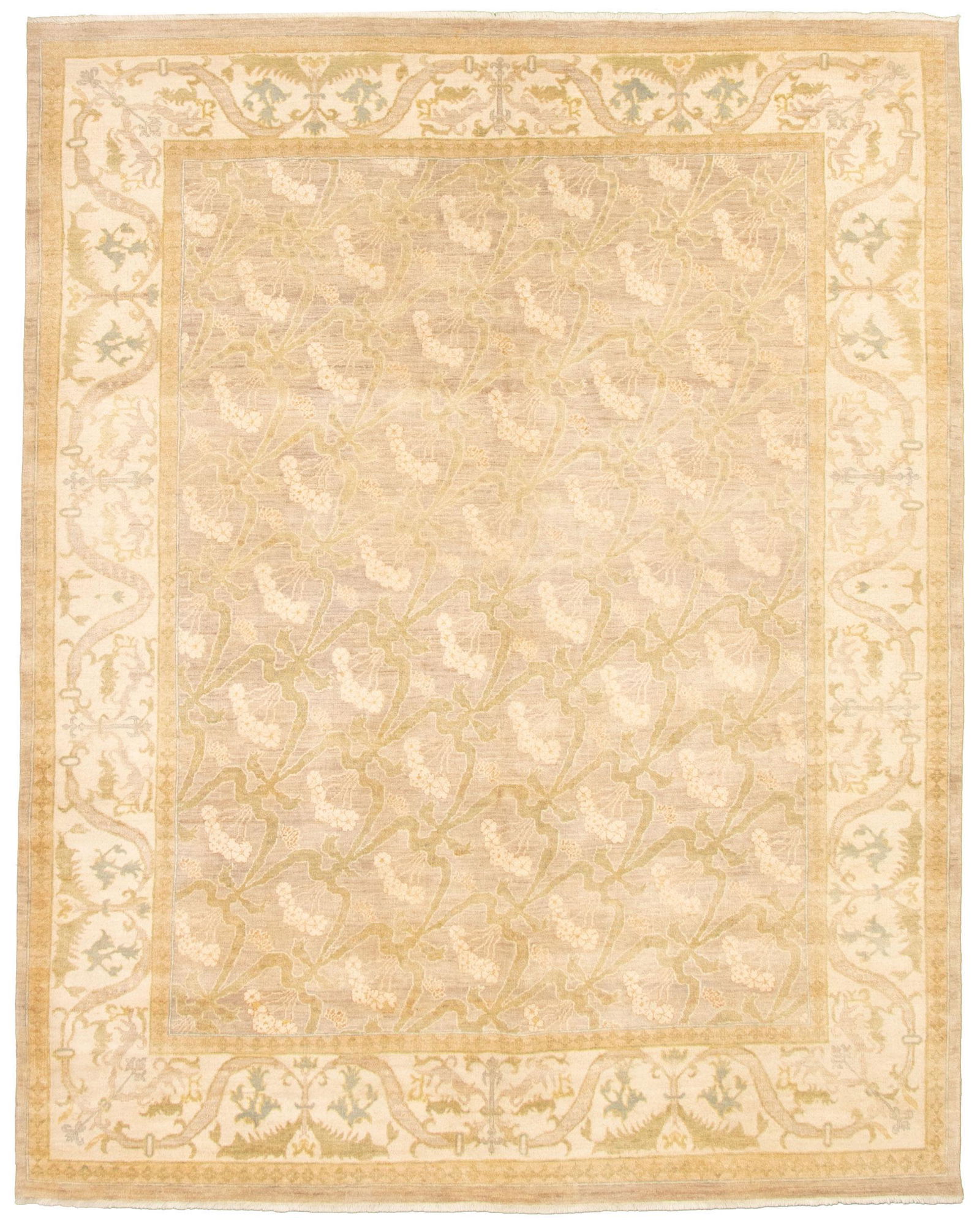 Hand-knotted Finest Ushak Beige Wool Rug 8'0" x 10'1" (1 of 3)