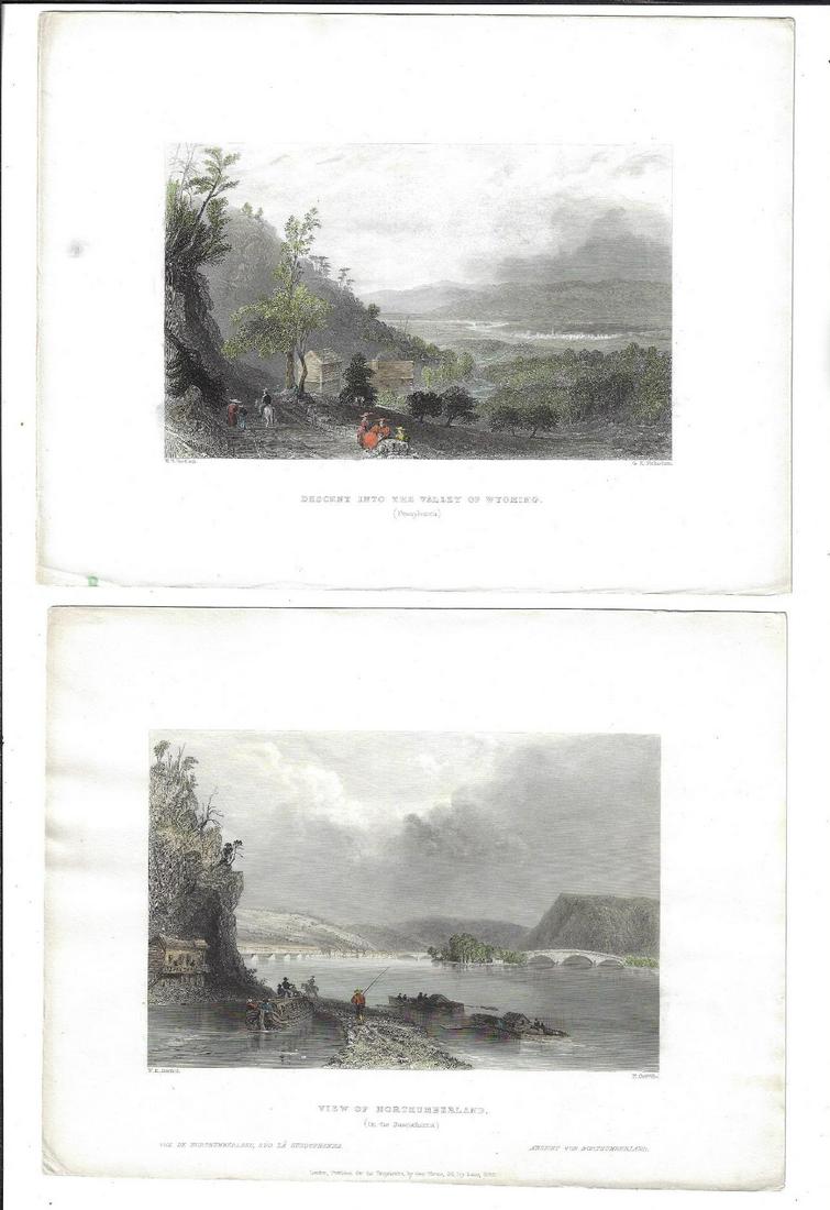 1840 Three Colored Steel Engravings Susquehanna (1 of 2)