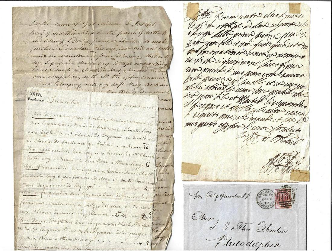 Manuscript Lot Europe 18th 19th C (1 of 2)