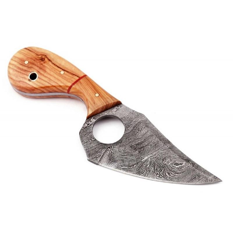 Damascus steel knife, with original cow hide leather: Knife "Skinner" made of damask steel. Handle – camel bone , scabbard - cow hide leather . Damascus knives are very durable, look great and keep sharpness perfectly. Damascus steel has high quality c