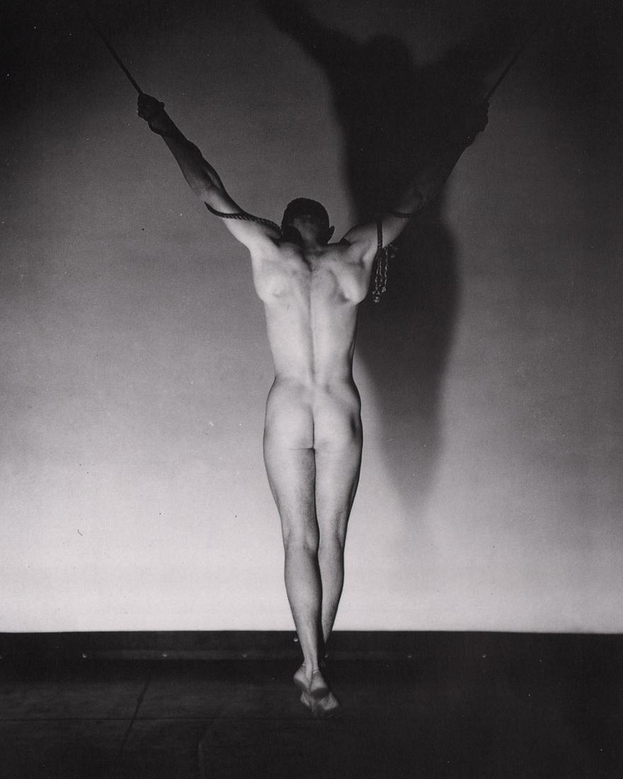 GEORGE PLATT LYNES - Hanging male nude, 1941: Artist: GEORGE PLATT LYNES Print Title: Hanging male nude, 1941 Medium: photo-lithograph Printing Date: 1990’s Printed in JAPAN Image Size approx: 9 X 7” George Platt Lynes (1907-1955).was an Amer