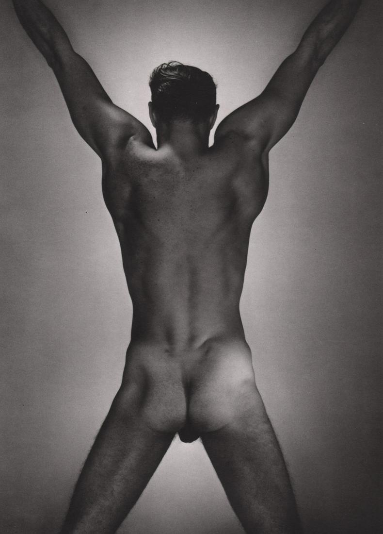 GEORGE PLATT LYNES - Male Nude,1954: Artist: GEORGE PLATT LYNES Print Title: Male Nude,1954 Medium: Duotone Photoengraving Printing Date: 1990;s Printed in USA Image Size approx: 8.5 X 6” George Platt Lynes (1907-1955).was an American 