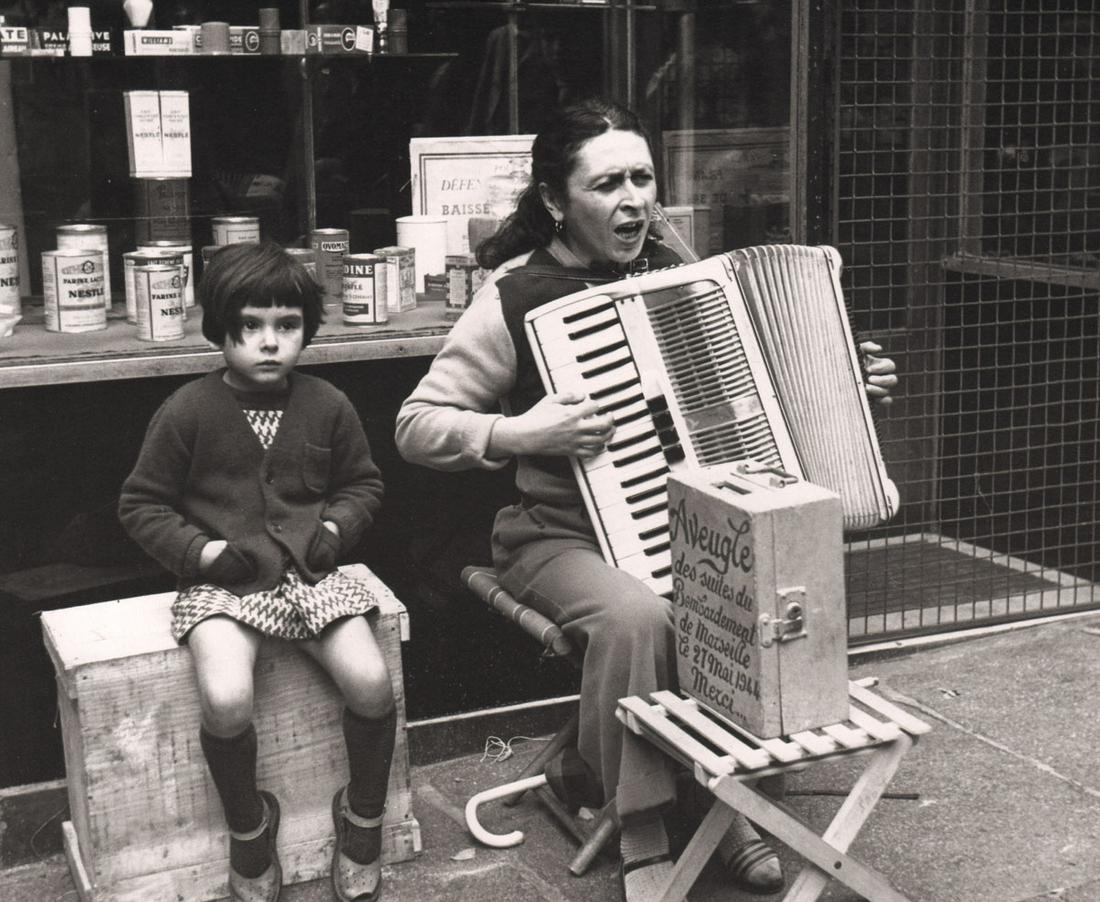 SABINE WEISS - Accordian player, Paris, 1952 (1 of 1)