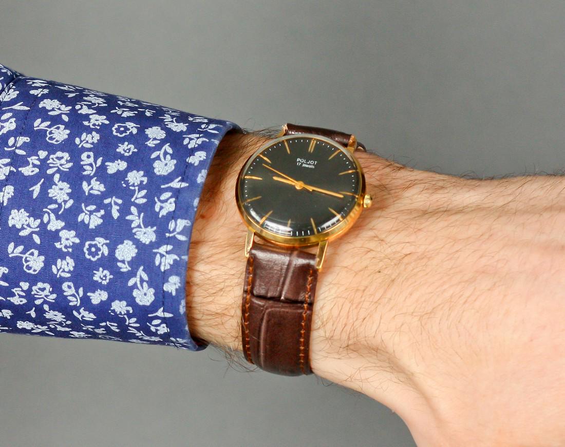 Rare Original Vintage Soviet Wrist Watch Poljot: Materials Band material: Glass, Leather Gold, Stainless steel Ultra rare original vintage Soviet watch Poljot. Mechanical USSR watch. Vintage wrist watch. Watch vintage. Mechanical movement works perf