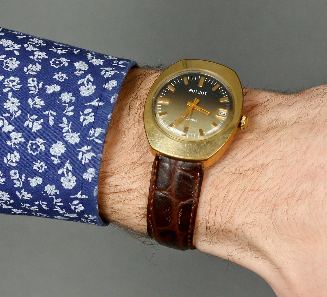 Vintage Watch Poljot, Wrist Watch For Men, Mechanical: Materials Band material: Leather Gold, Stainless steel Poljot vintage men wrist watch russian antique unisex USSR watches. Rare original vintage Soviet watch Poljot. Mechanical USSR watch. Vintage wri