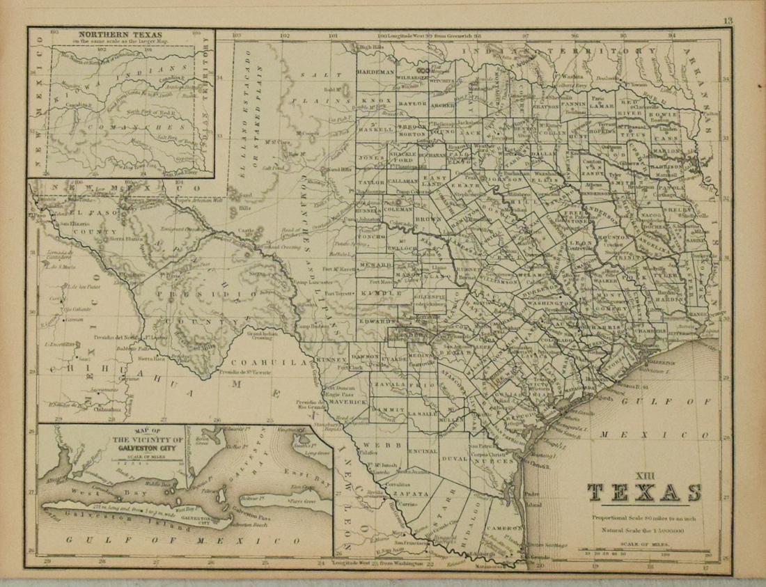 1869 Mitchell Map of Texas -- XIII Texas (1 of 1)
