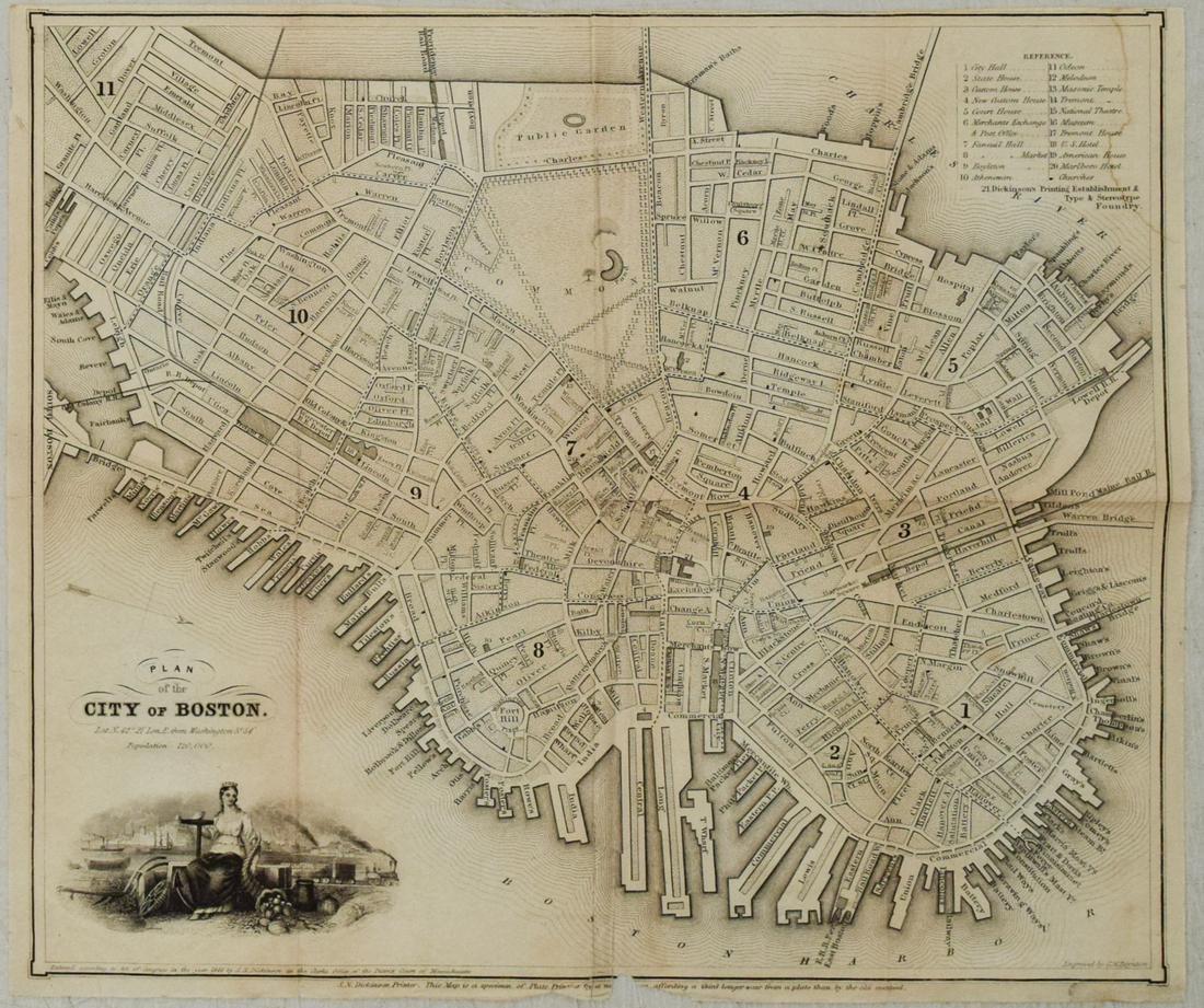 1844 Boynton Map of Boston -- Plan of the City of (1 of 1)