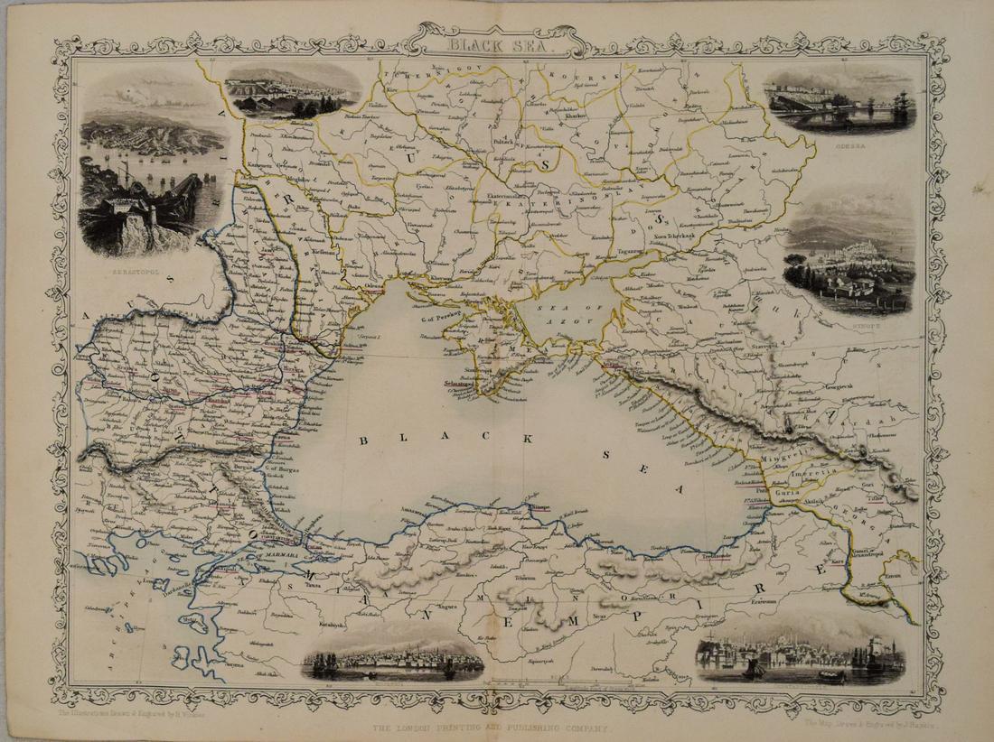 1850 Tallis Map of the Black Sea Region -- Black Sea (1 of 1)