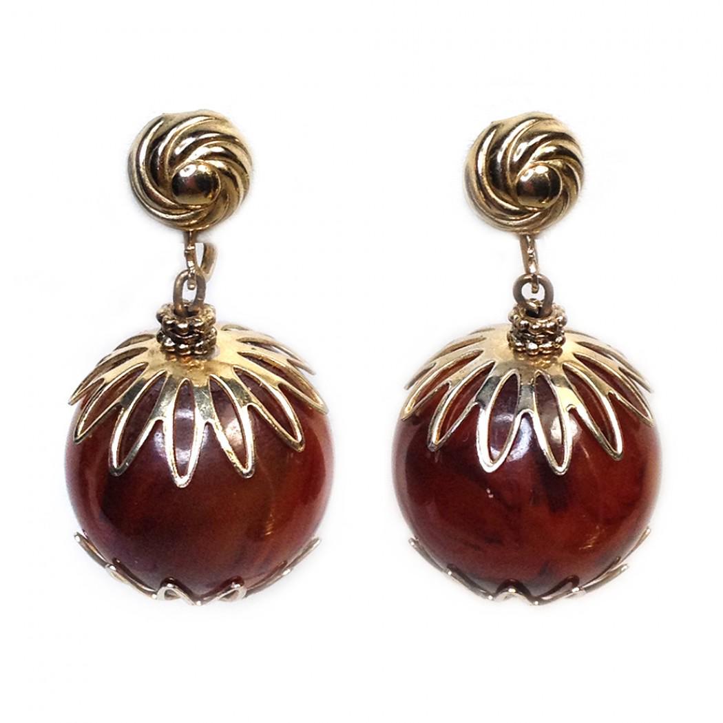 Bakelite Screw Back Drop Earrings (1 of 2)