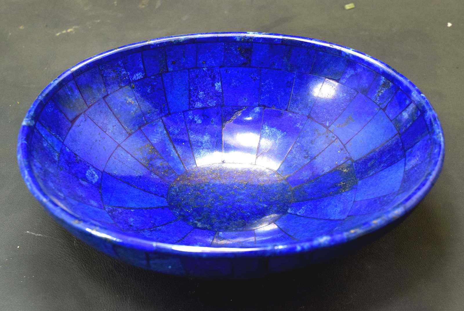 Hand crafted, stunning Royal Blue Lapis Lazuli gemstone: Materials handcrafted bowl, jade more Description Description : This stunning Lapis Lazuli Gemstone Bowl has an attractive royal blue color with inclusions of golden pyrite. It is a very striking piec