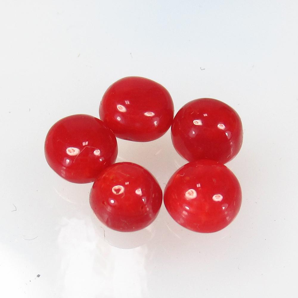 5.19 Ct Natural 5 Italian Red Coral Round Set (1 of 2)