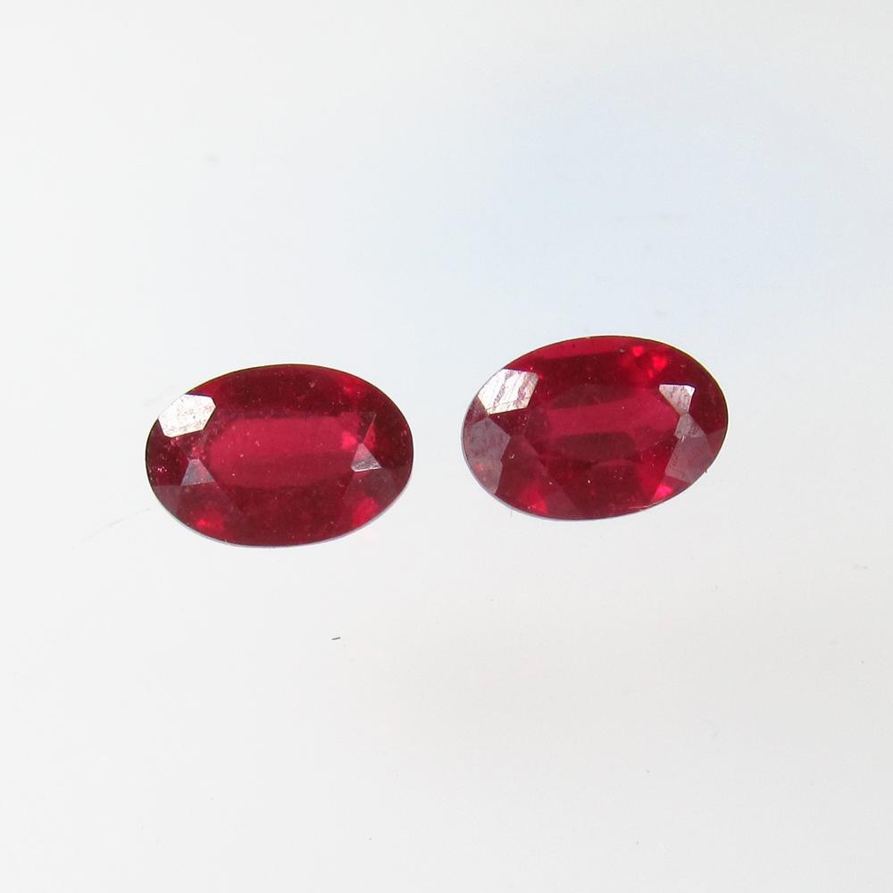 1.47 Ctw Natural Red Ruby Oval Pair (1 of 2)
