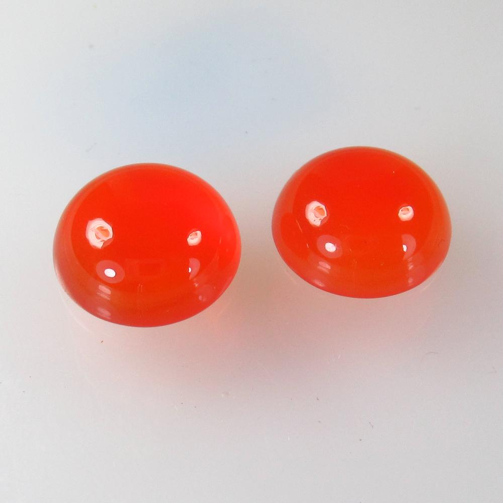 8.29 Ct Natural Orange Carnelian Round Pair: No Reserve! Title: 8.29 Ct Natural Orange Carnelian Round Pair Color/Clarity: Semi-Transparent Gemstone: Natural Carnelian Carat Weight: 8.29 Size/Dimensions: 11.10 x 11.10 x 5.00 mm / 2 PC's Addition