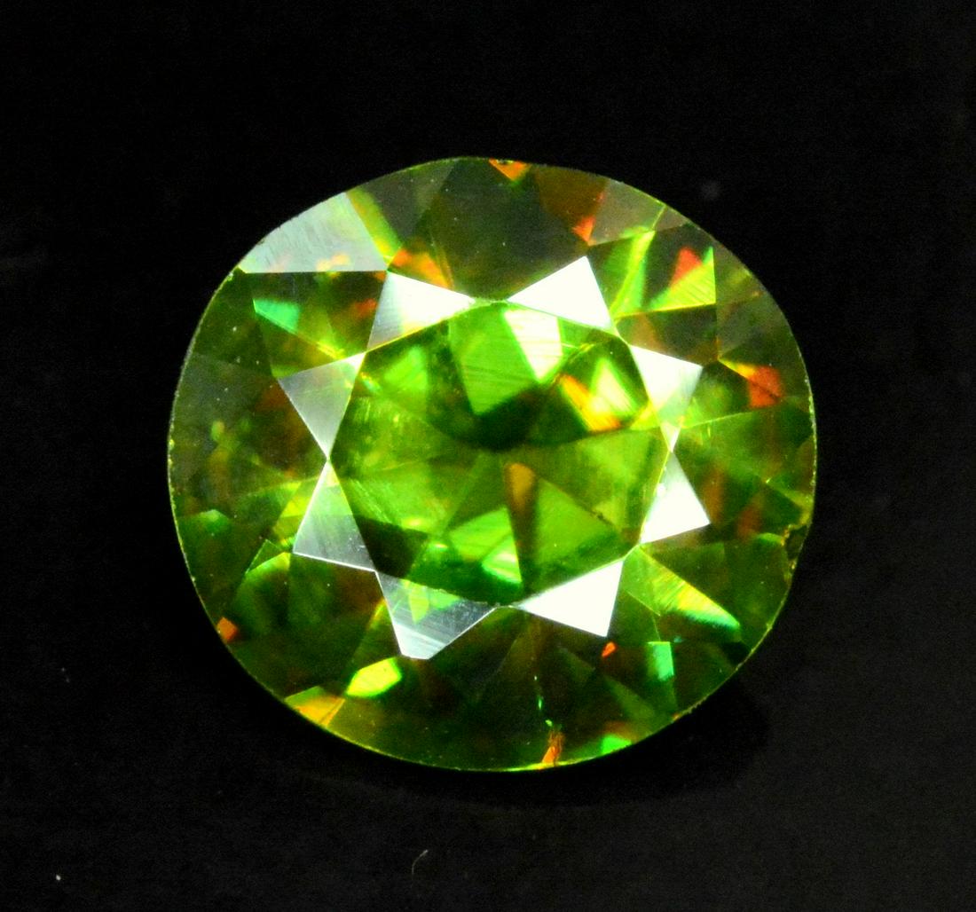 1.30 carats AAA Color Full Fire Natural Chrome Sphene: Materials sphene, titanite, titanite sphene more Description AAA Color Full Fire Natural Chrome Sphene from Skardu Pakistan - Weight : 1.30 carats Dimensions : 7*7*4 mm Origin : Himalayan Range Skardu